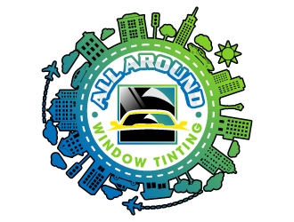 All Around Window Tinting  logo design by jaize