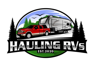 Hauling RVs logo design by DreamLogoDesign