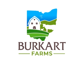 Burkart Farms  logo design by MonkDesign