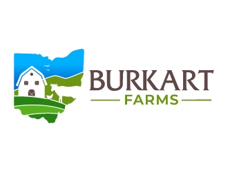 Burkart Farms  logo design by MonkDesign