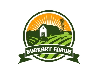 Burkart Farms  logo design by MonkDesign