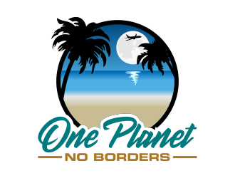 One Planet No Borders logo design by Kruger