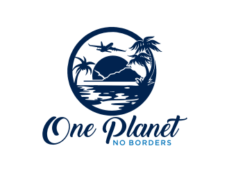 One Planet No Borders logo design by Barkah