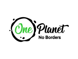 One Planet No Borders logo design by Gwerth