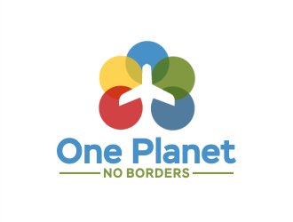 One Planet No Borders logo design by Gwerth