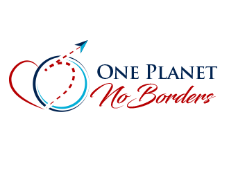 One Planet No Borders logo design by BeDesign