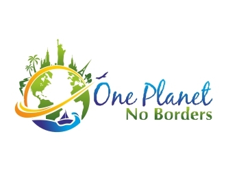 One Planet No Borders logo design by ruki