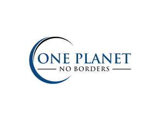 One Planet No Borders logo design by Barkah