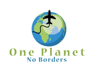 One Planet No Borders logo design by Bambhole