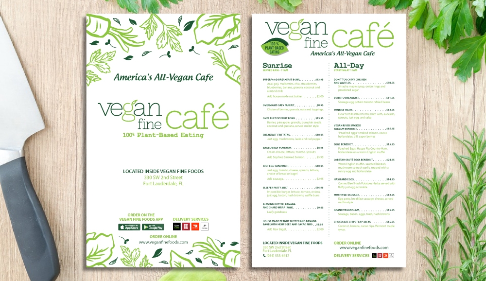 Vegan Fine Cafe Logo Design