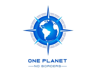 One Planet No Borders logo design by Danny19