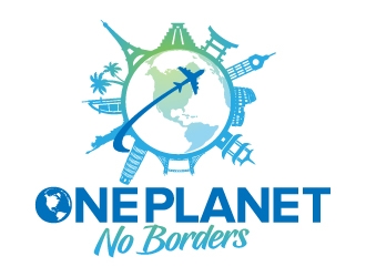 One Planet No Borders logo design by jaize