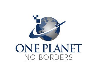 One Planet No Borders logo design by kunejo