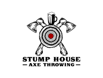 Stump House Axe Throwing logo design by Ultimatum