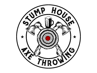 Stump House Axe Throwing logo design by Ultimatum