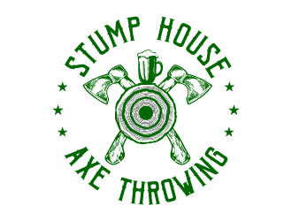 Stump House Axe Throwing logo design by Ultimatum