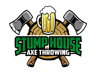 Stump House Axe Throwing logo design by haze