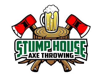 Stump House Axe Throwing logo design by haze