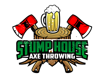 Stump House Axe Throwing logo design by haze