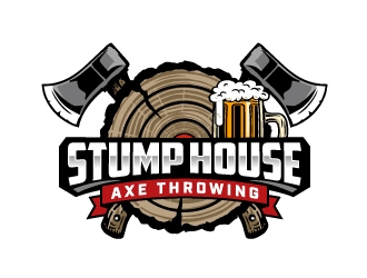 Stump House Axe Throwing logo design by jaize