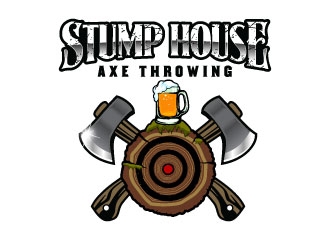 Stump House Axe Throwing logo design by daywalker
