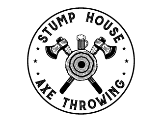 Stump House Axe Throwing logo design by Ultimatum