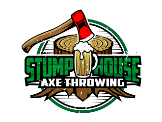 Stump House Axe Throwing logo design by haze