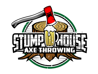 Stump House Axe Throwing logo design by haze