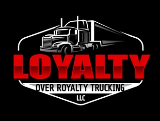 Loyalty Over Royalty Trucking LLC logo design by DreamLogoDesign