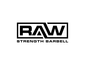 RAW STRENGTH BARBELL logo design by haidar