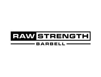 RAW STRENGTH BARBELL logo design by johana