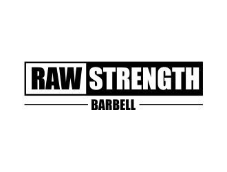 RAW STRENGTH BARBELL logo design by Girly