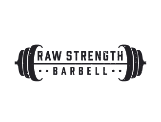 RAW STRENGTH BARBELL logo design by akilis13