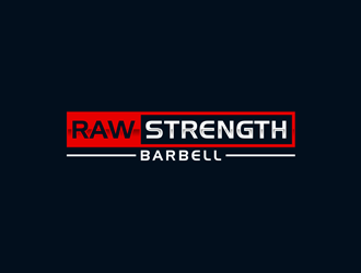 RAW STRENGTH BARBELL logo design by alby