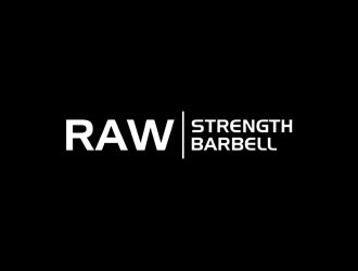 RAW STRENGTH BARBELL logo design by alby