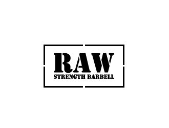 RAW STRENGTH BARBELL logo design by my!dea