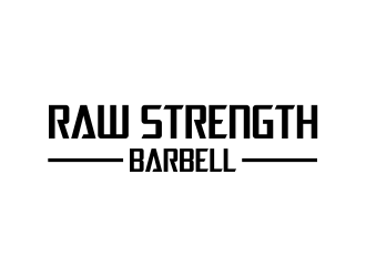 RAW STRENGTH BARBELL logo design by Girly