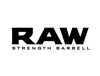 RAW STRENGTH BARBELL logo design by design_brush