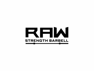 RAW STRENGTH BARBELL logo design by kimora