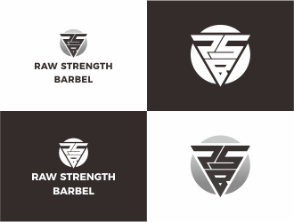 RAW STRENGTH BARBELL logo design by hajardesign