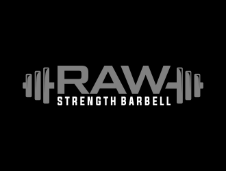 RAW STRENGTH BARBELL logo design by done