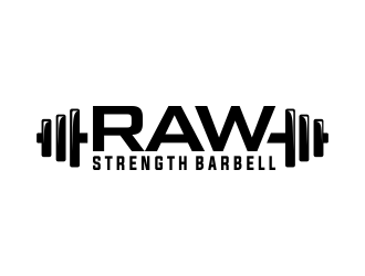 RAW STRENGTH BARBELL logo design by done