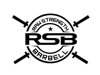 RAW STRENGTH BARBELL logo design by THOR_