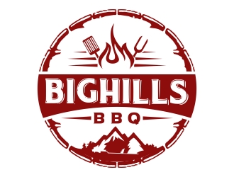 BigHills BBQ logo design by cikiyunn