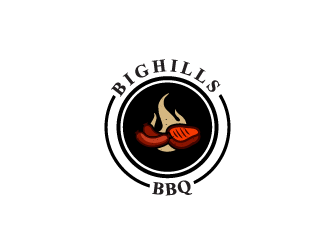 BigHills BBQ logo design by kevlogo