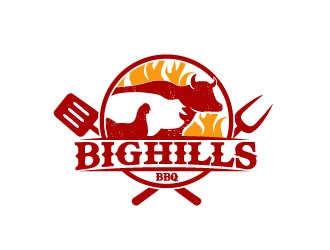 BigHills BBQ logo design by maze