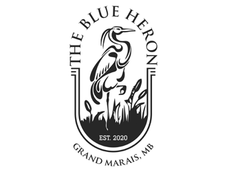 The Blue Heron logo design by MCXL