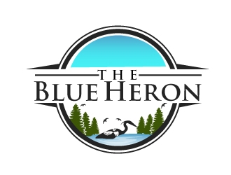 The Blue Heron logo design by AamirKhan