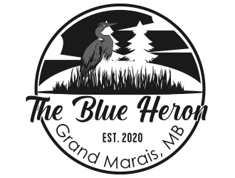 The Blue Heron logo design by romano