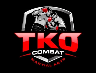 TKO Combat - martial arts  logo design by daywalker